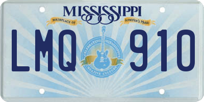 MS license plate LMQ910