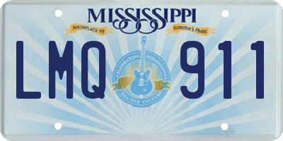 MS license plate LMQ911