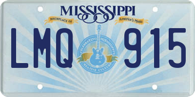 MS license plate LMQ915