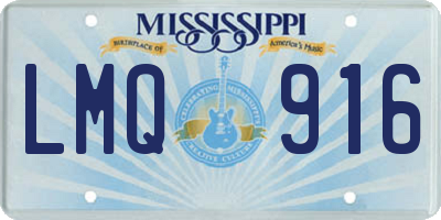 MS license plate LMQ916