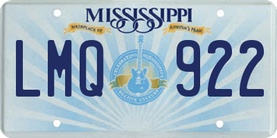 MS license plate LMQ922