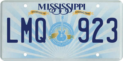 MS license plate LMQ923