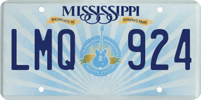 MS license plate LMQ924