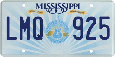 MS license plate LMQ925