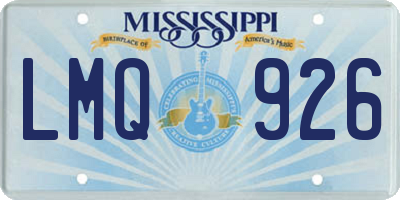 MS license plate LMQ926