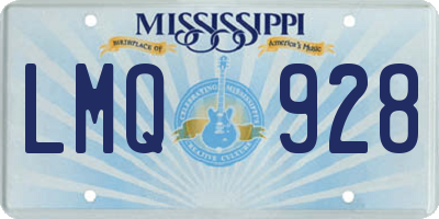 MS license plate LMQ928