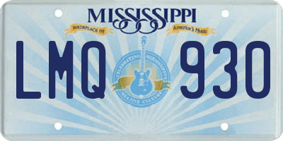 MS license plate LMQ930