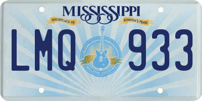 MS license plate LMQ933