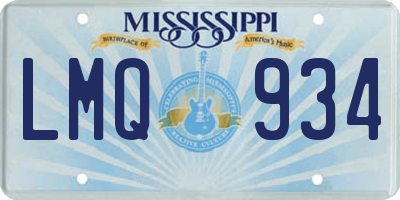MS license plate LMQ934
