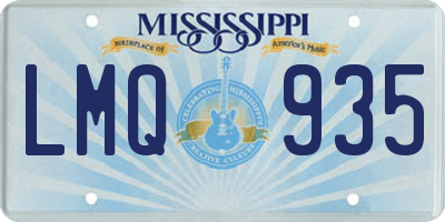MS license plate LMQ935