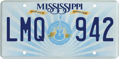 MS license plate LMQ942