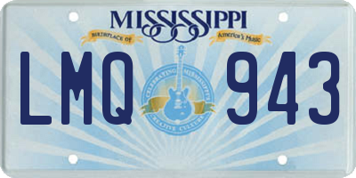 MS license plate LMQ943