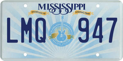 MS license plate LMQ947