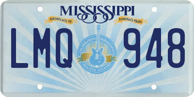 MS license plate LMQ948