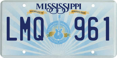 MS license plate LMQ961