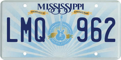 MS license plate LMQ962