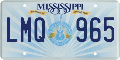 MS license plate LMQ965