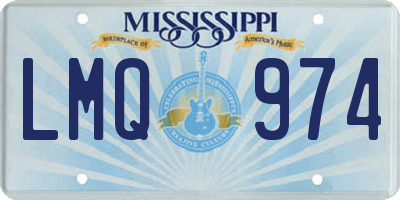 MS license plate LMQ974