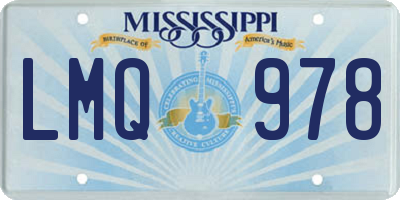 MS license plate LMQ978