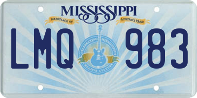 MS license plate LMQ983