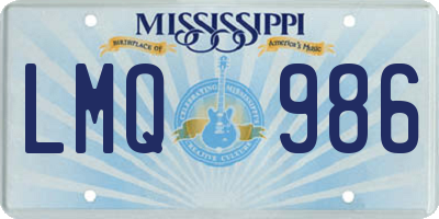MS license plate LMQ986