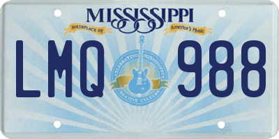 MS license plate LMQ988
