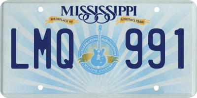 MS license plate LMQ991
