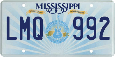 MS license plate LMQ992