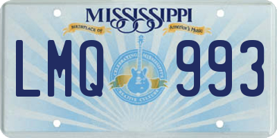 MS license plate LMQ993