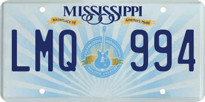 MS license plate LMQ994