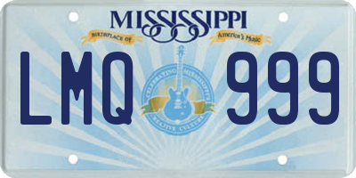 MS license plate LMQ999