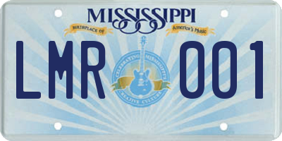 MS license plate LMR001