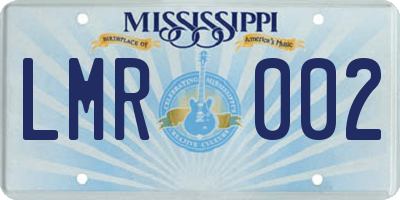 MS license plate LMR002