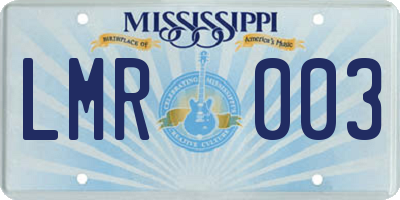 MS license plate LMR003
