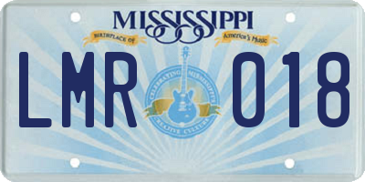 MS license plate LMR018