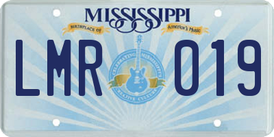 MS license plate LMR019