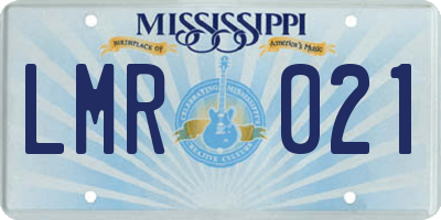 MS license plate LMR021