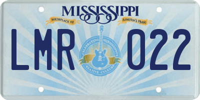 MS license plate LMR022