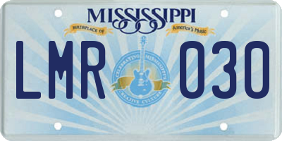 MS license plate LMR030
