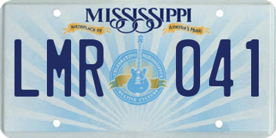 MS license plate LMR041