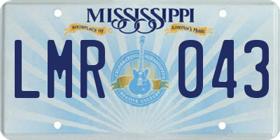 MS license plate LMR043