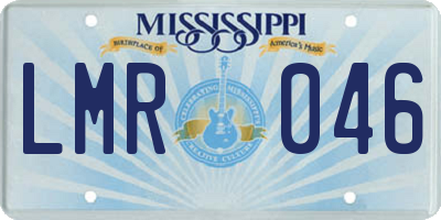 MS license plate LMR046