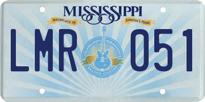 MS license plate LMR051