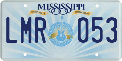 MS license plate LMR053