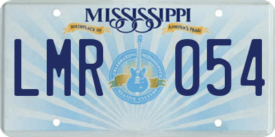 MS license plate LMR054