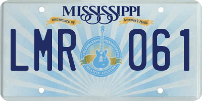 MS license plate LMR061
