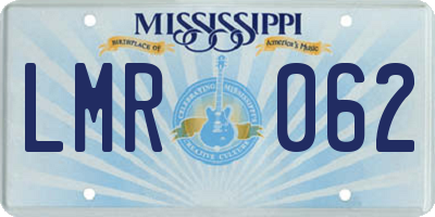 MS license plate LMR062