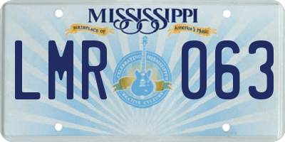 MS license plate LMR063