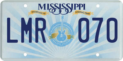 MS license plate LMR070