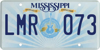 MS license plate LMR073
